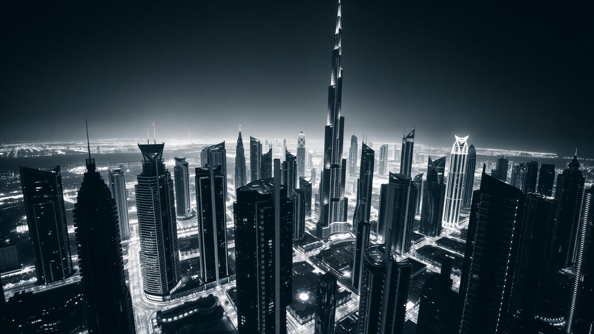 Futuristic Dubai skyline